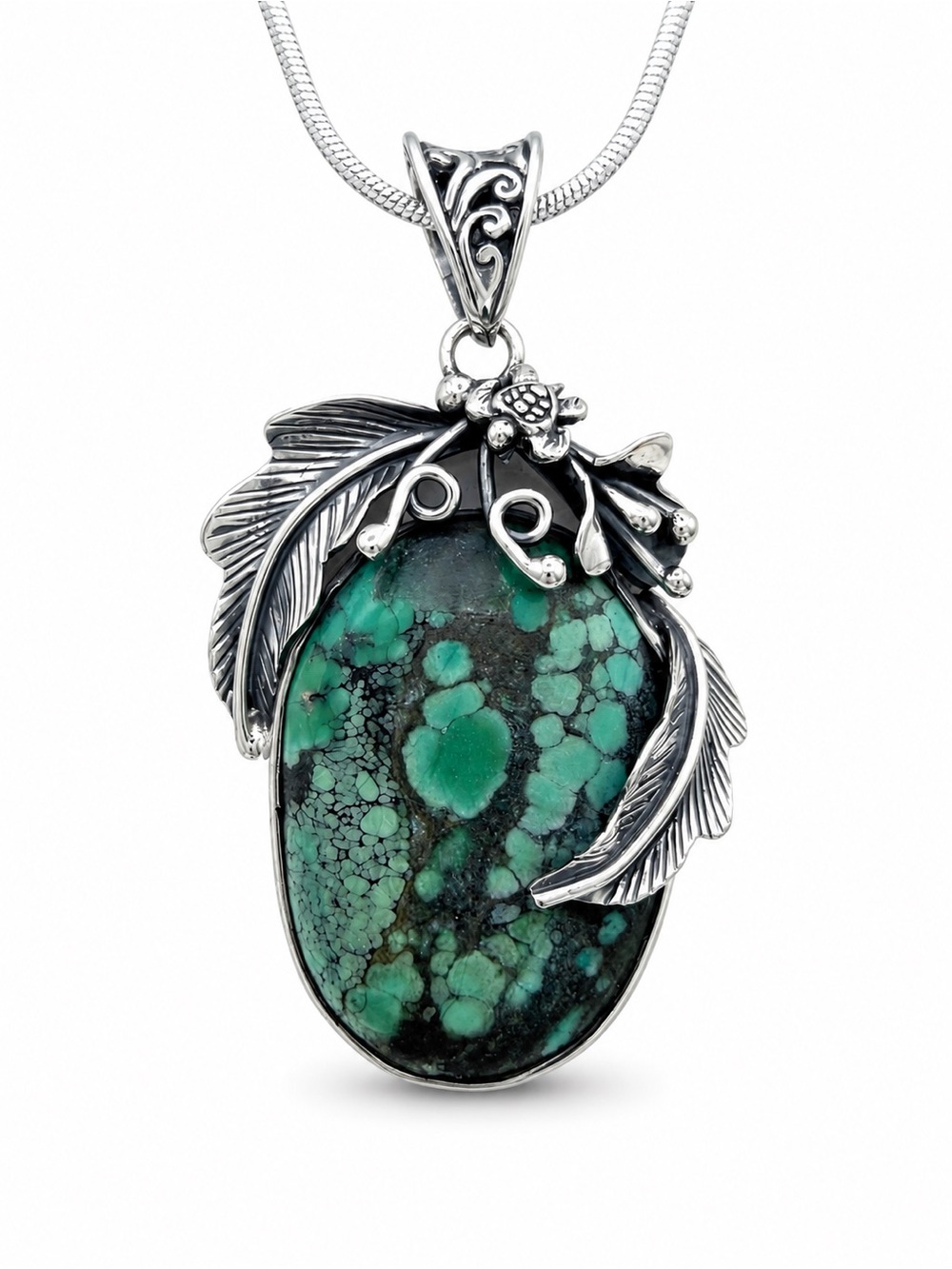 Turquoise Spotted Freeform Turtle Pendant
